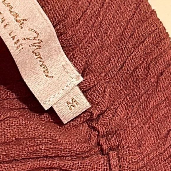 Savannah Morrow Womens Medium Maxi Crinkle Skirt Orange Elastic Waist NWT - Picture 5 of 6